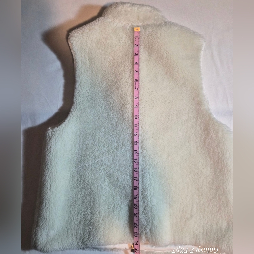 J. Crew Luxe Faux Fur Zip-Up Vest - Cream/Ivory - Size XL - Picture 8 of 8